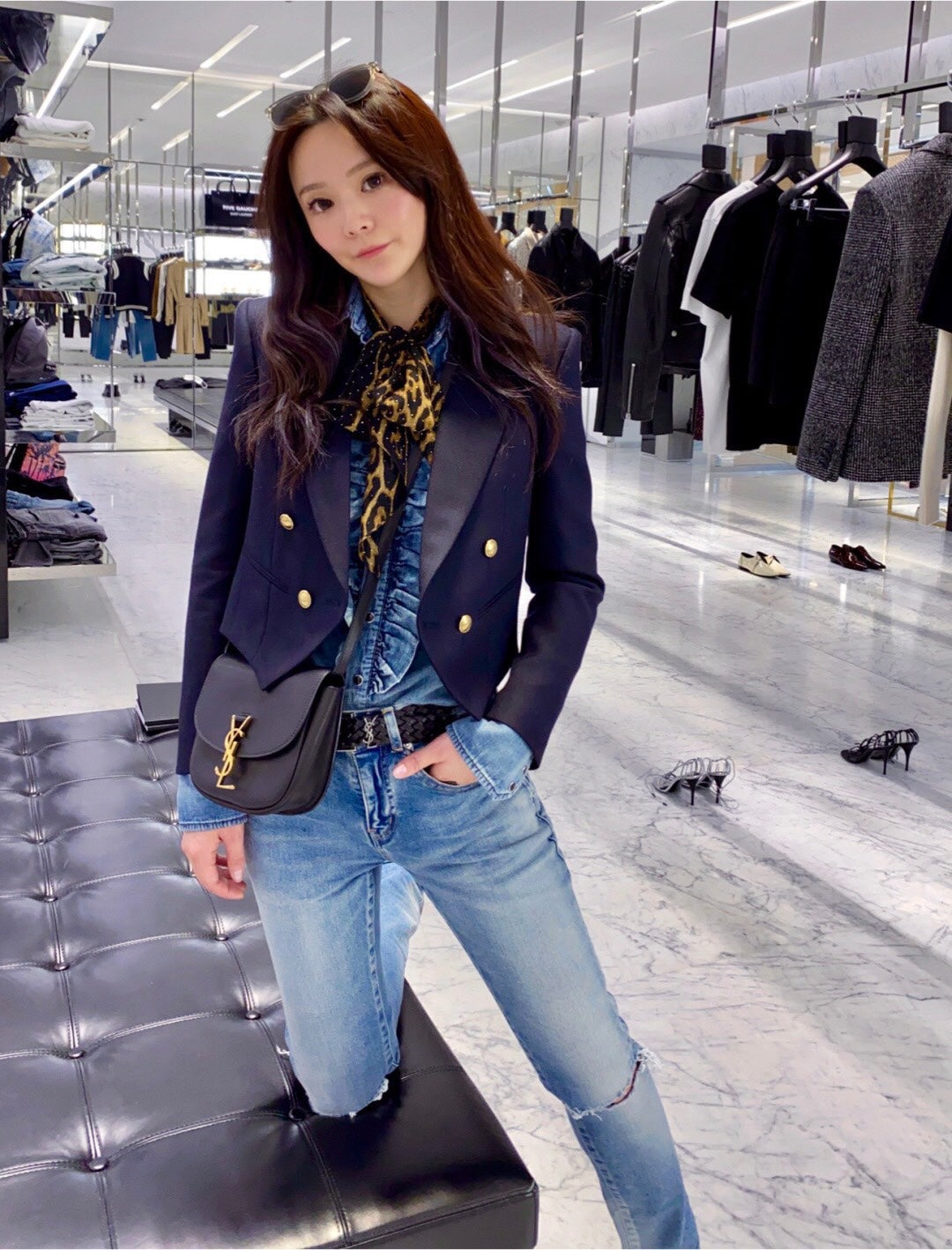 Saint Laurent Kaia Small Crossbody Bag in Smooth Black Leather