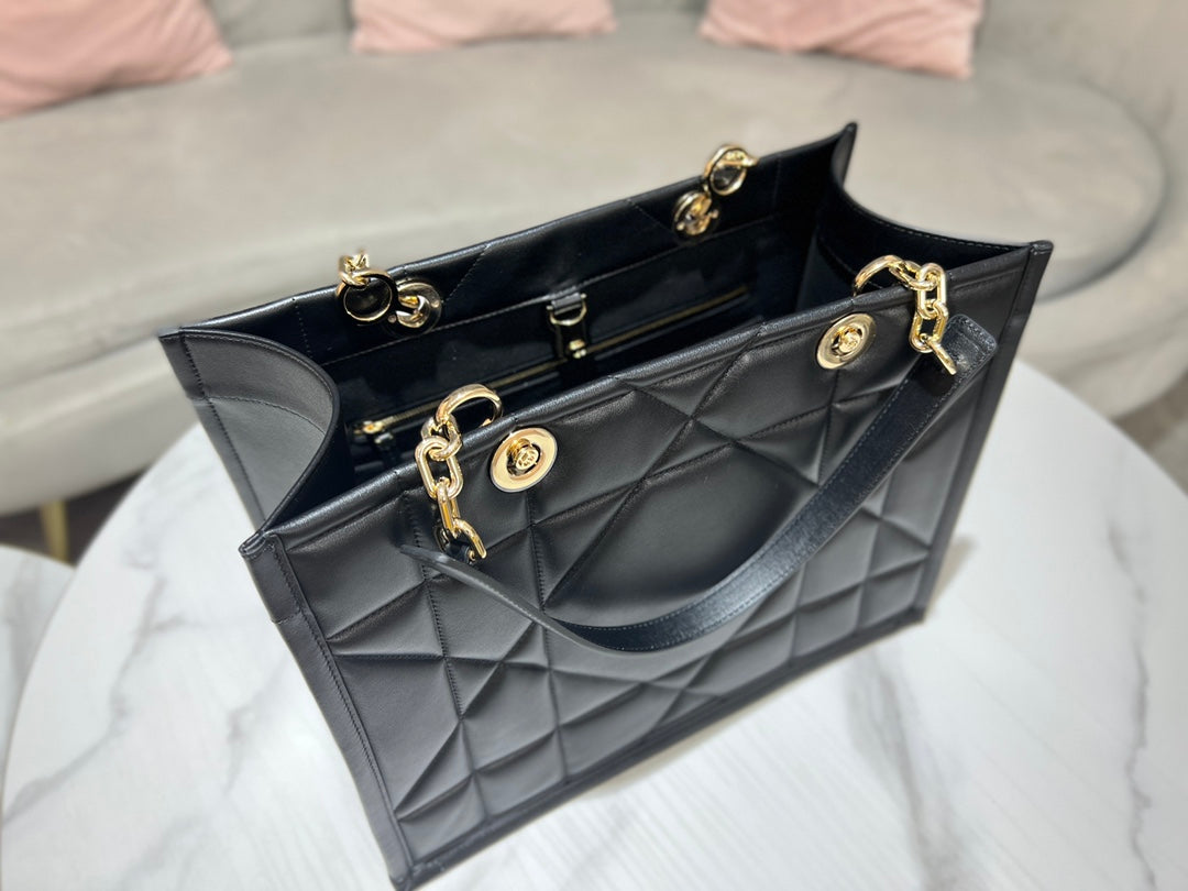 Christian Dior Toujours Bag Black Macrocannage Calfskin Large Tote