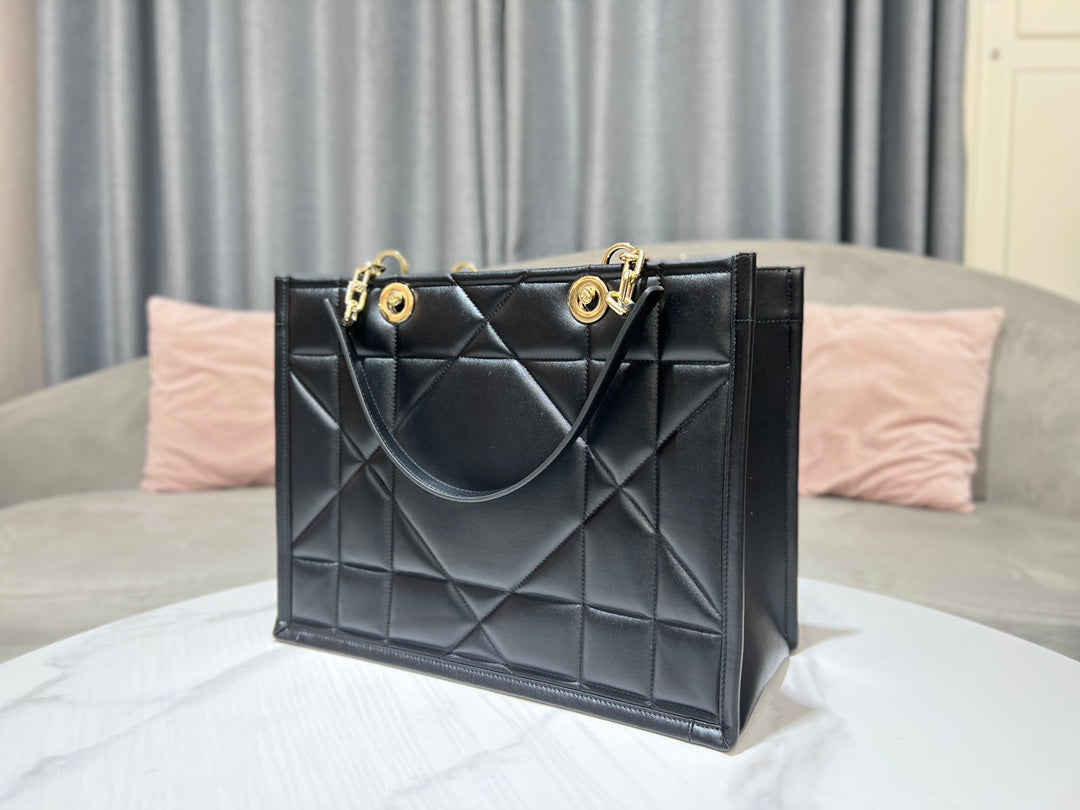Christian Dior Toujours Bag Black Macrocannage Calfskin Large Tote