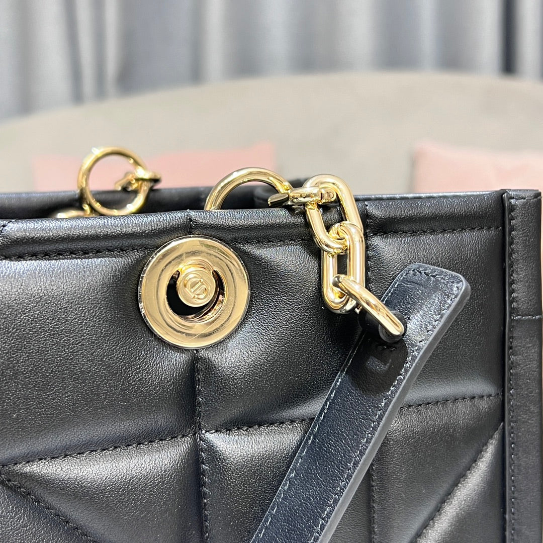 Christian Dior Toujours Bag Black Macrocannage Calfskin Large Tote