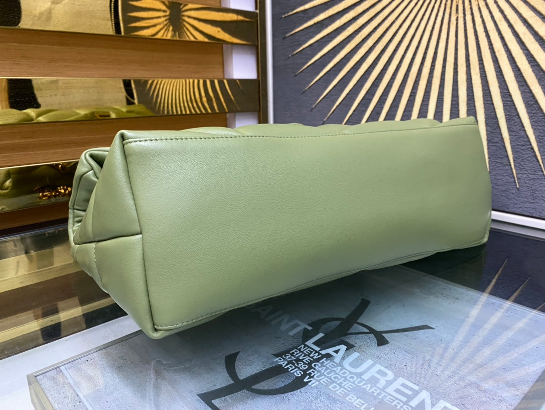 Saint Laurent Loulou Puffer Small Bag in Quilted Lambskin - Sage Green