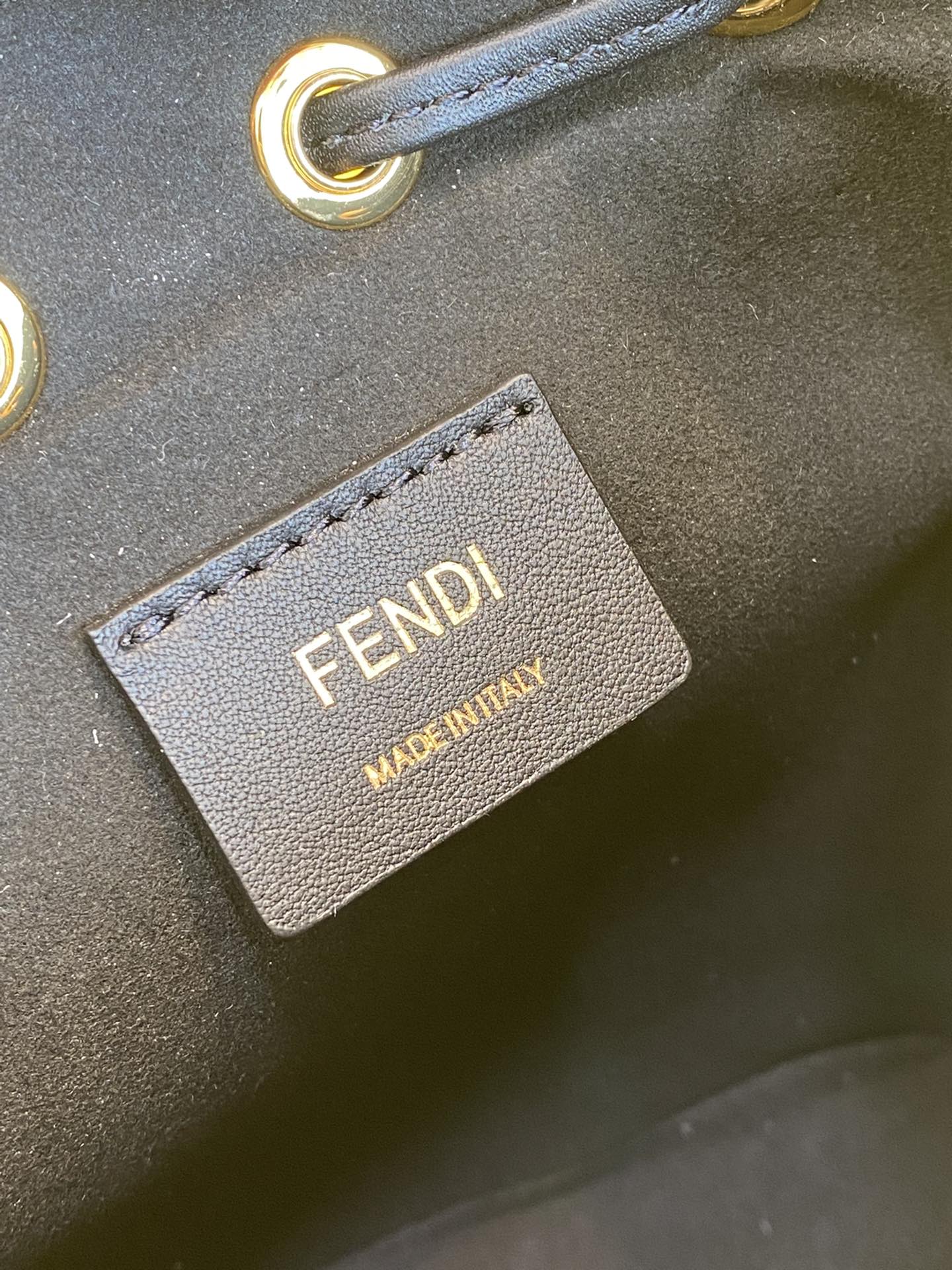 Fendi Mon Tresor Small FF Motif Blue Denim Bucket Bag