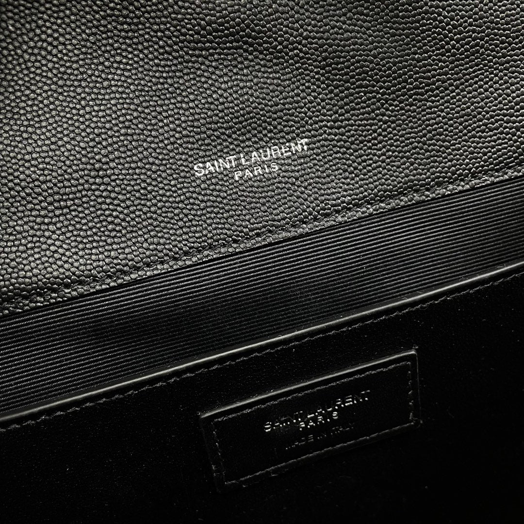 Saint Laurent Envelope Medium Chain Bag in Quilted Leather - Black