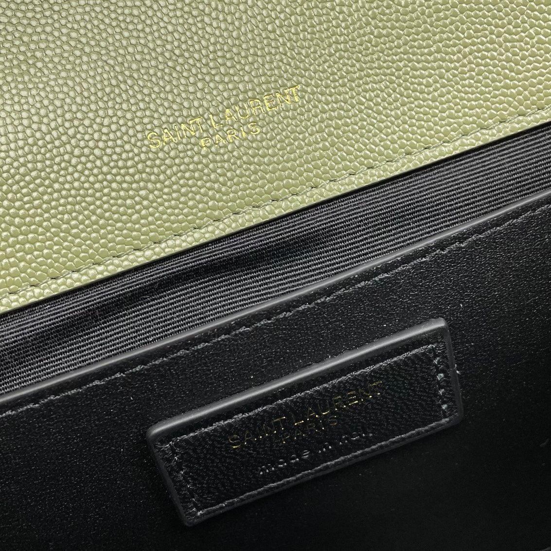 Saint Laurent Envelope Bag in Mix Matelassé Grain de Poudre Leather - Olive Green