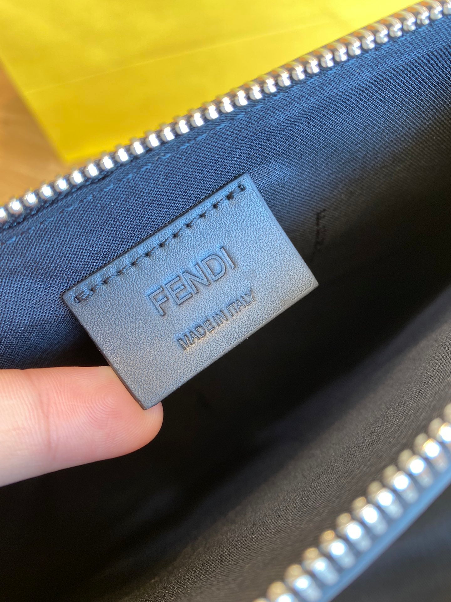Fendi Monster Eyes Bag Bug Navy Blue Leather Pouch Clutch with Original Packaging