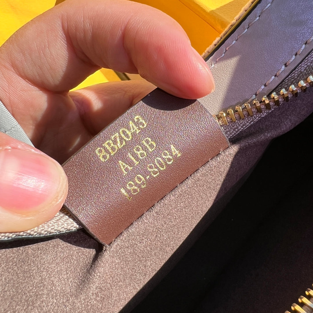 Fendi O'Lock Swing Brown Fabric Bag with FF Motif