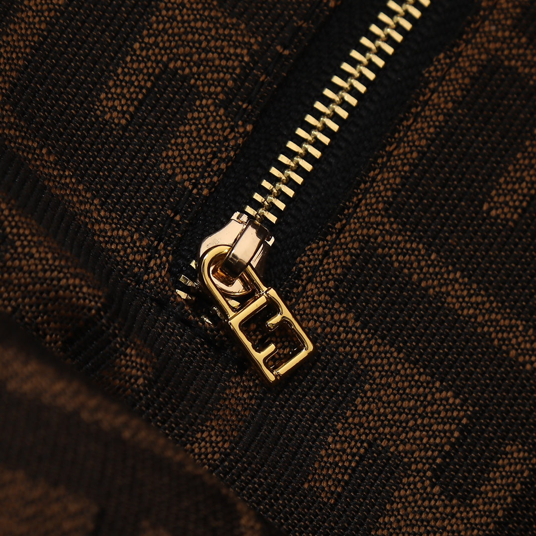 Fendi Sunshine Shopper Medium Brown FF Fabric Tote Bag