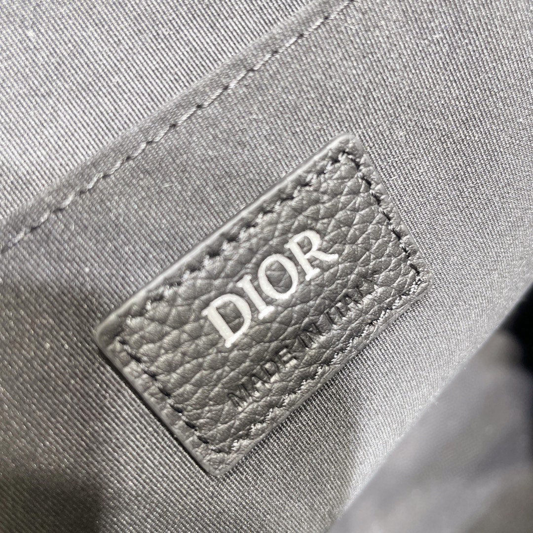 Christian Dior Oblique Jacquard and Black Leather Backpack