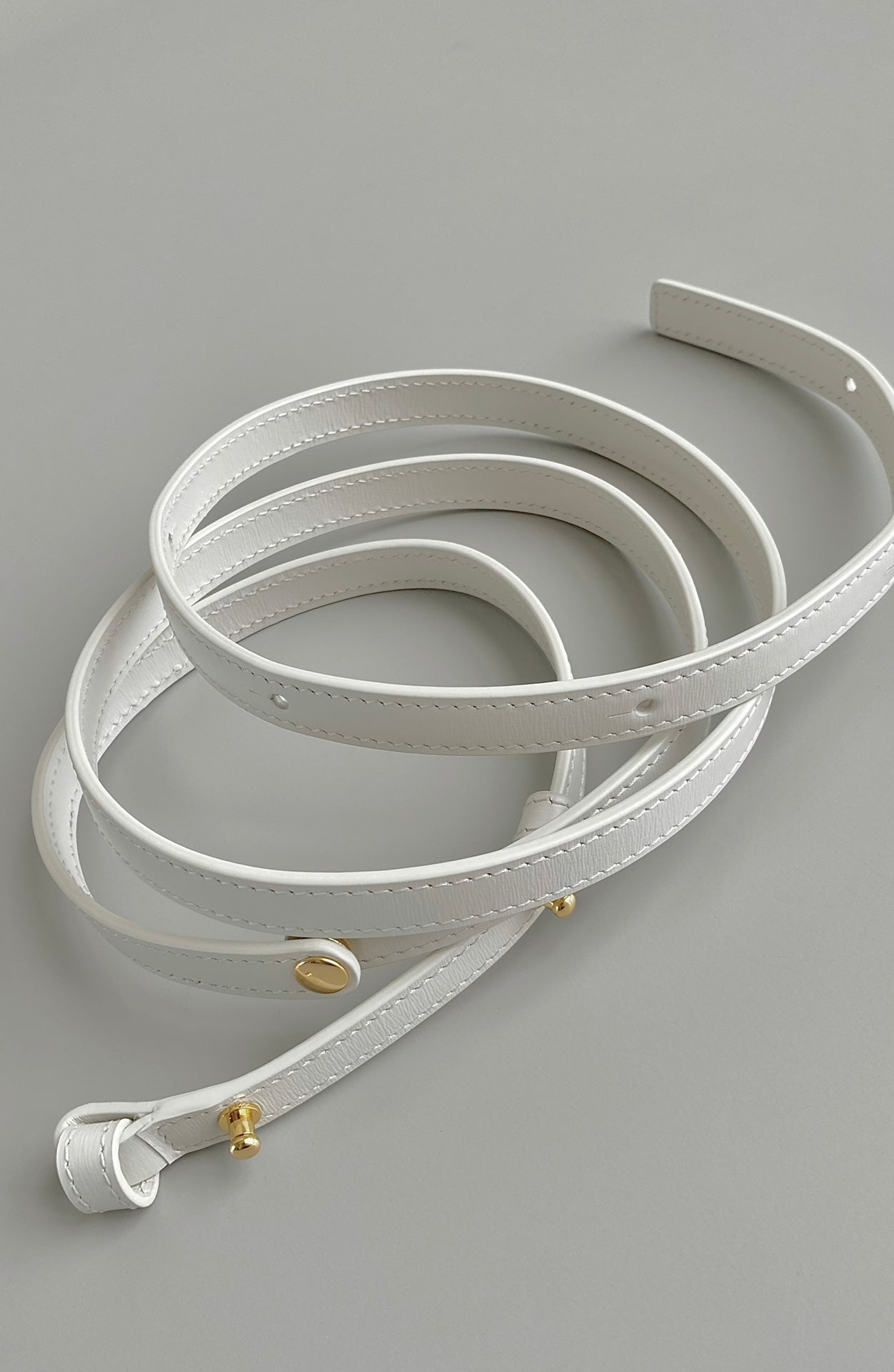 Mini White Triomphe-Style Crossbody Bag with Gold Clasp