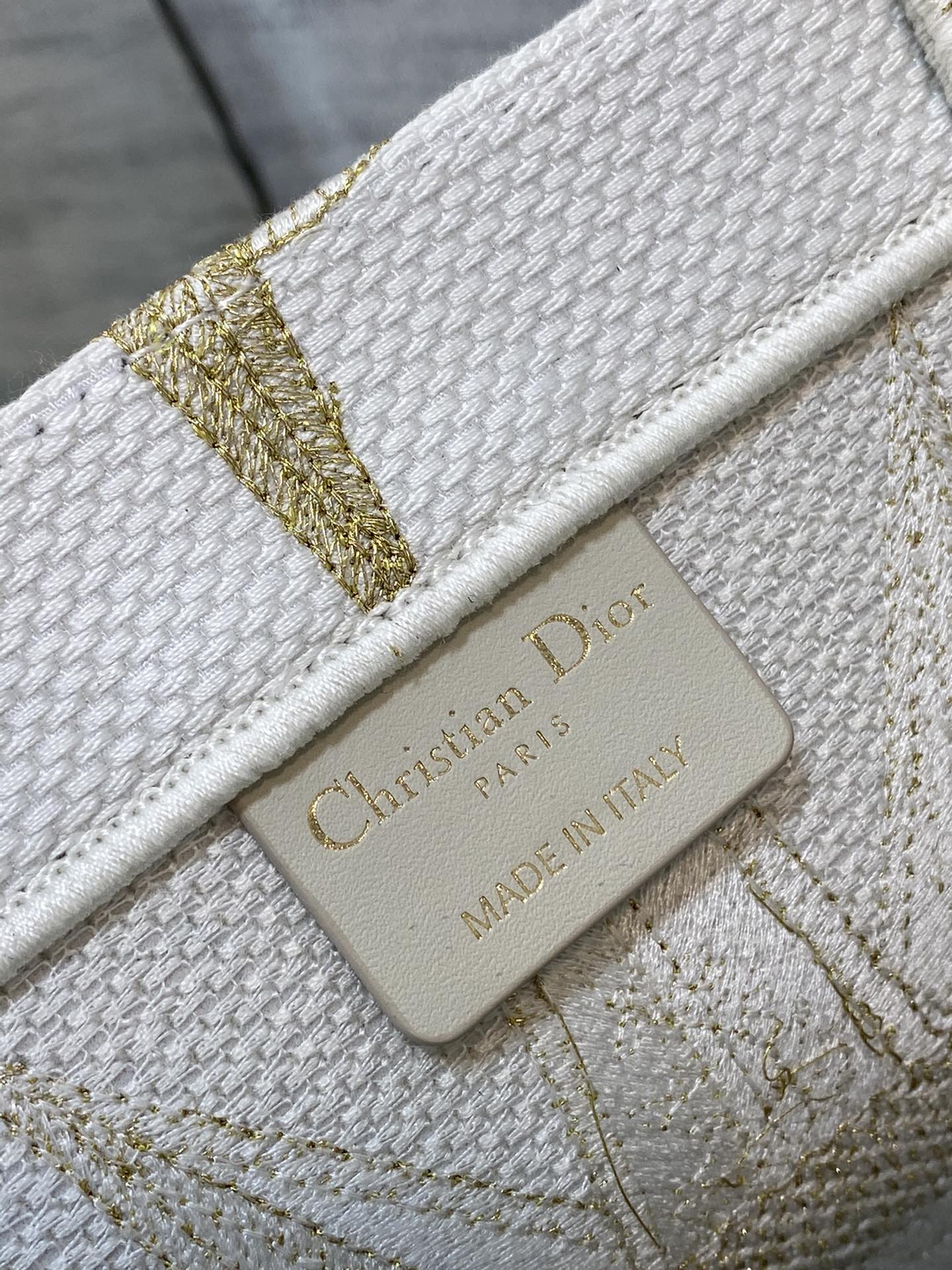 Dior Luxury Gold Celestial Star Embroidered Canvas Top Handle Tote Bag