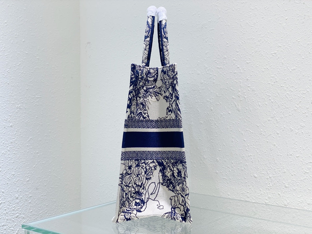 Christian Dior Large Book Tote Blue and White Constellation Embroidery Bag