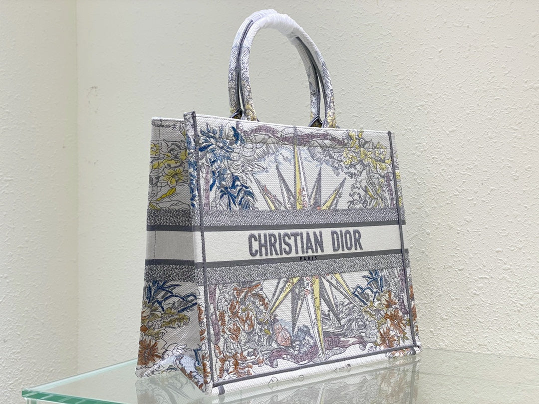 Christian Dior Book Tote Bag with Embroidered Constellation Pattern