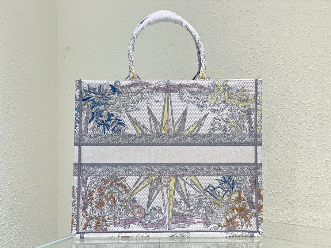 Christian Dior Book Tote Bag with Embroidered Constellation Pattern