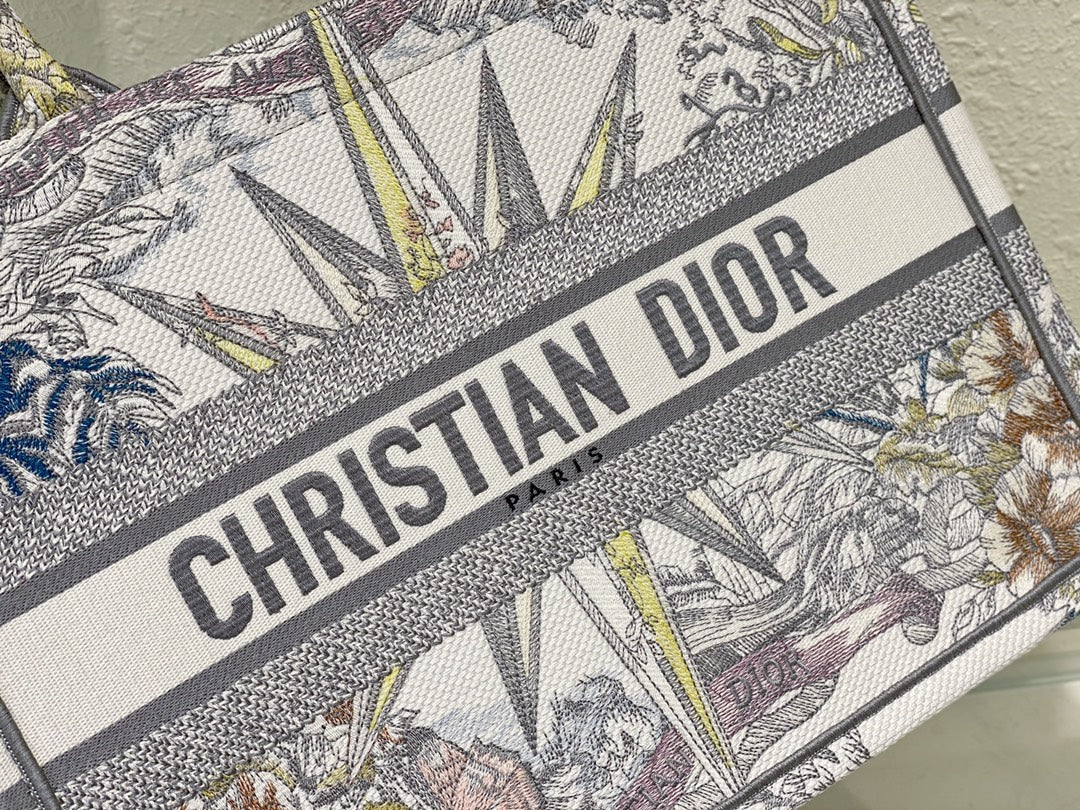 Christian Dior Large Book Tote with Multicolor Dior Zodiac Embroidery