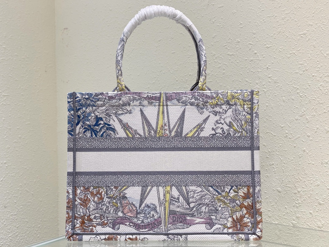 Christian Dior Large Book Tote with Multicolor Dior Zodiac Embroidery