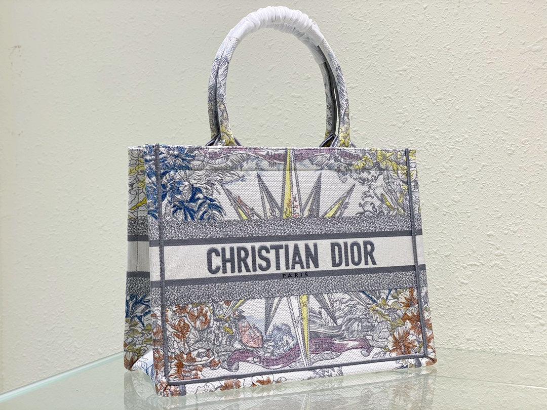 Christian Dior Large Book Tote with Multicolor Dior Zodiac Embroidery