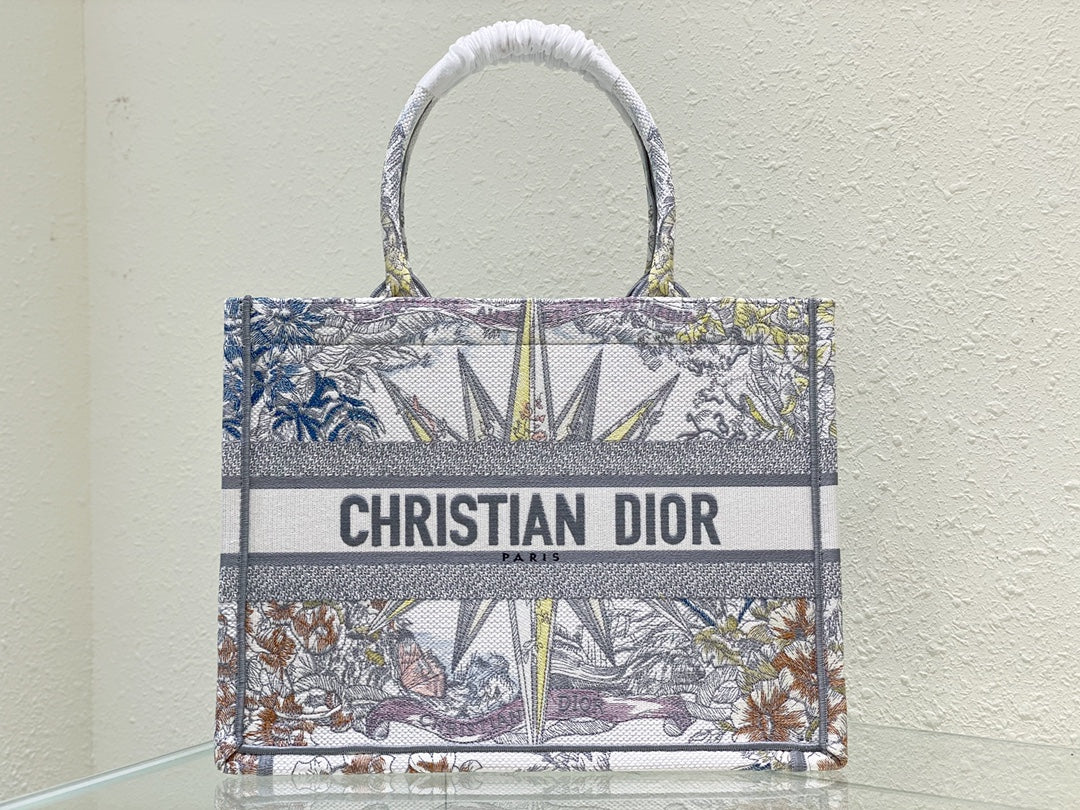 Christian Dior Large Book Tote with Multicolor Dior Zodiac Embroidery