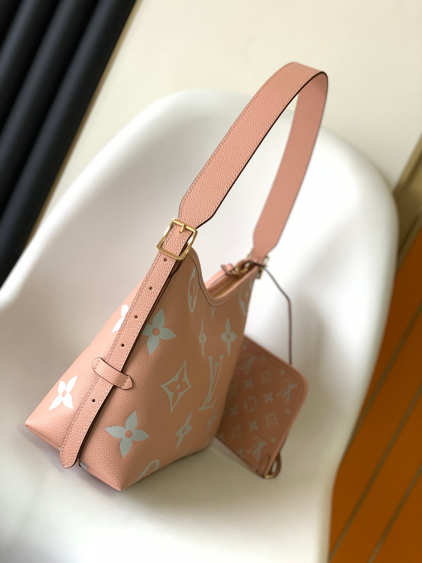 Louis Vuitton CarryAll PM Monogram Empreinte Leather Handbag - Pink
