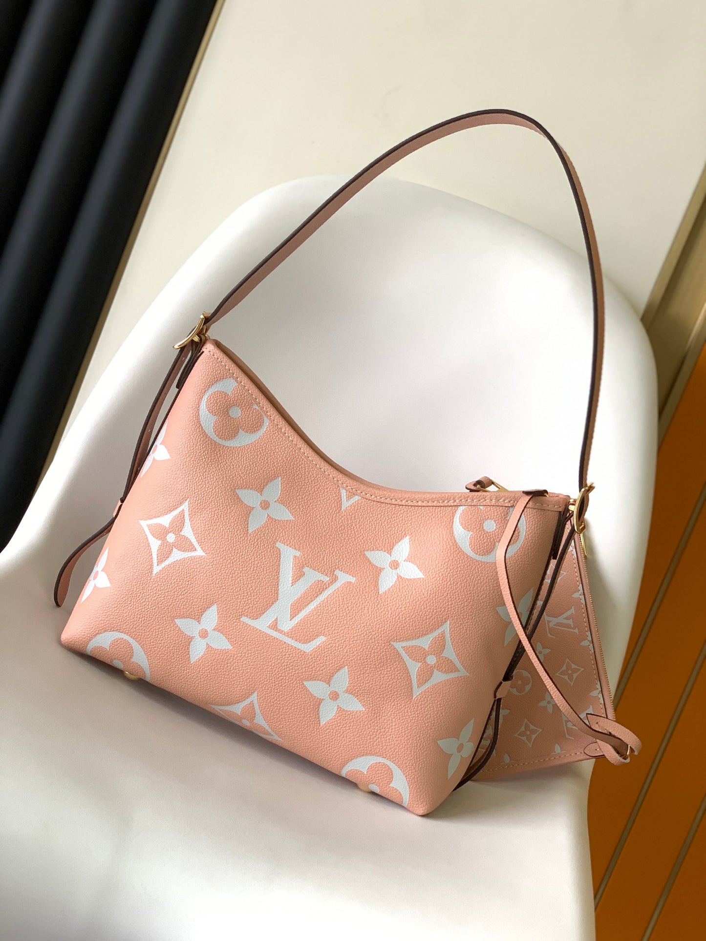 Louis Vuitton CarryAll PM Monogram Empreinte Leather Handbag - Pink