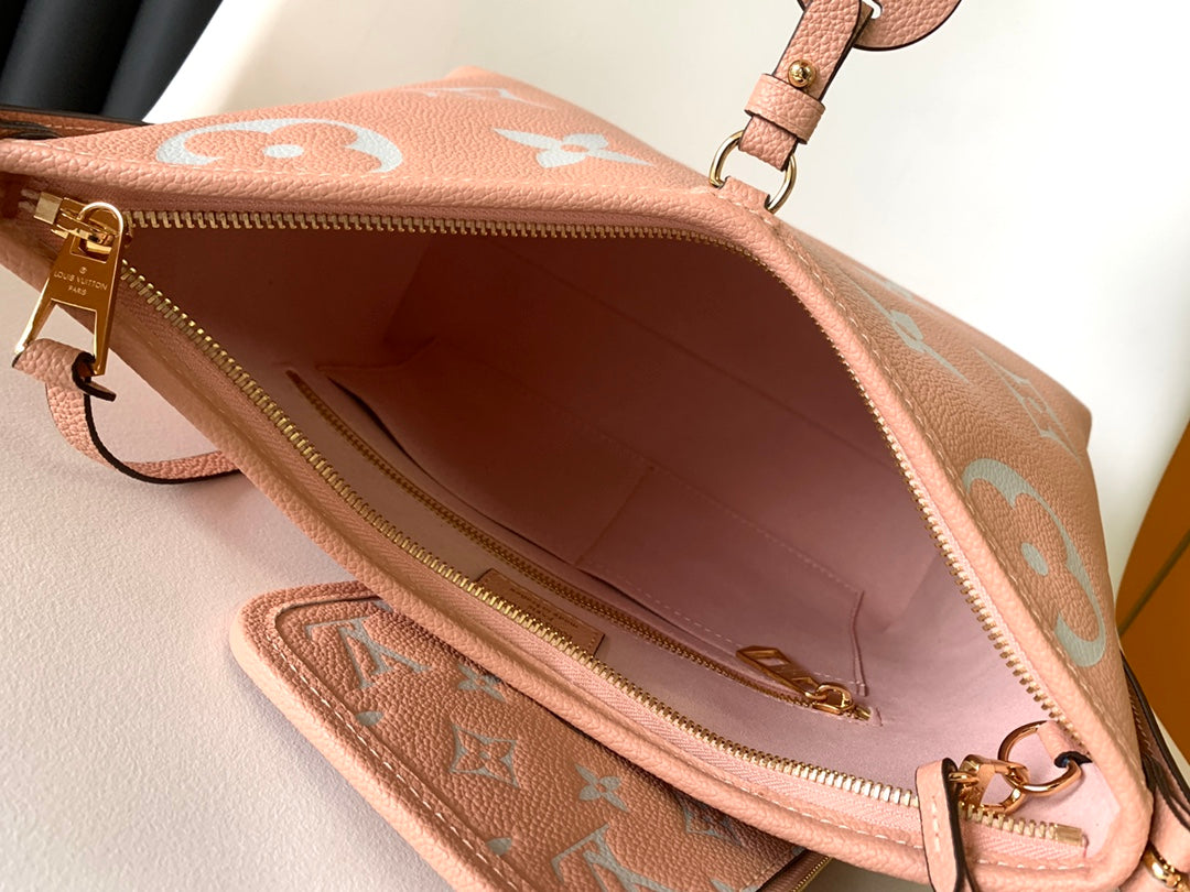 Louis Vuitton CarryAll PM Monogram Empreinte Leather Handbag - Pink