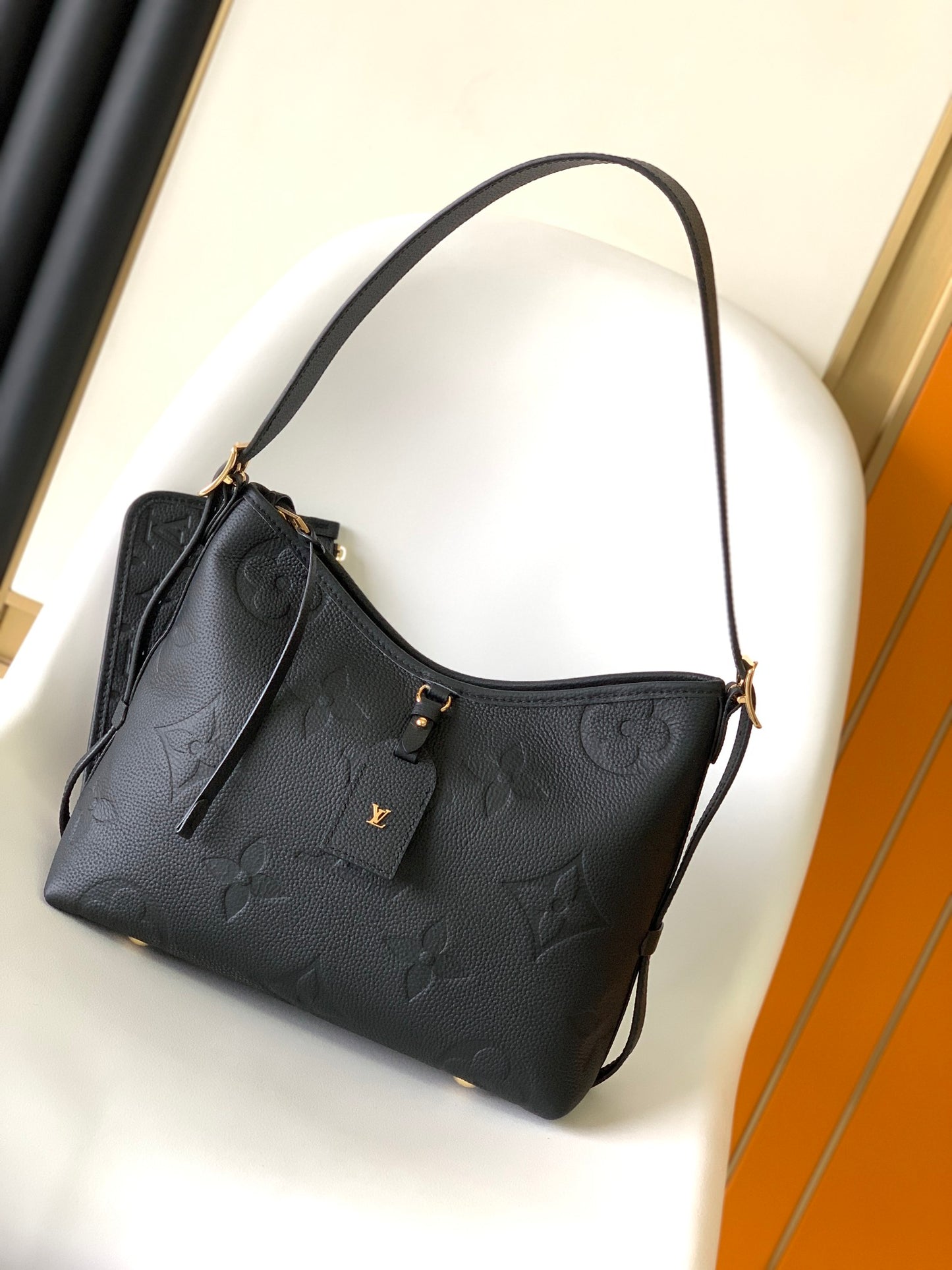 Louis Vuitton Monogram Empreinte Leather Hobo Bag - Black
