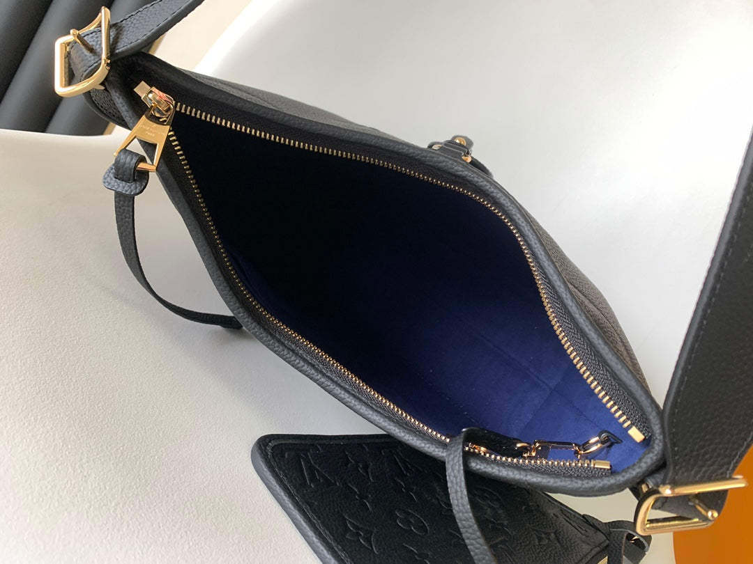 Louis Vuitton Monogram Empreinte Leather Hobo Bag - Black