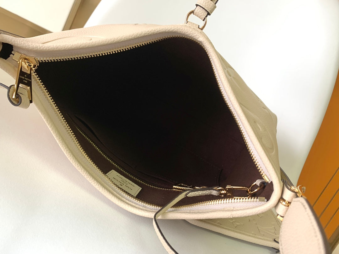 Louis Vuitton Monogram Empreinte Leather Shoulder Bag - Cream