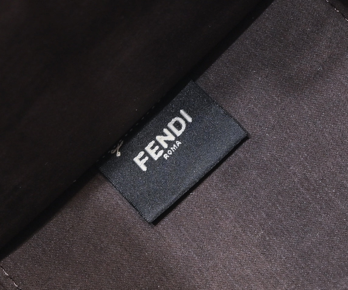 Fendi FF Monogram Mini Duffle Bag - Brown Canvas with Leather Trim