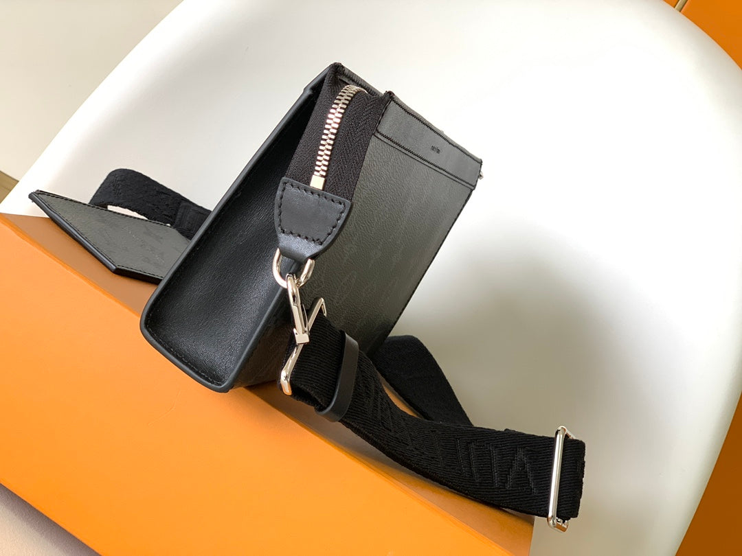 Louis Vuitton Monogram Eclipse Trunk Messenger Bag - Black/Grey Canvas