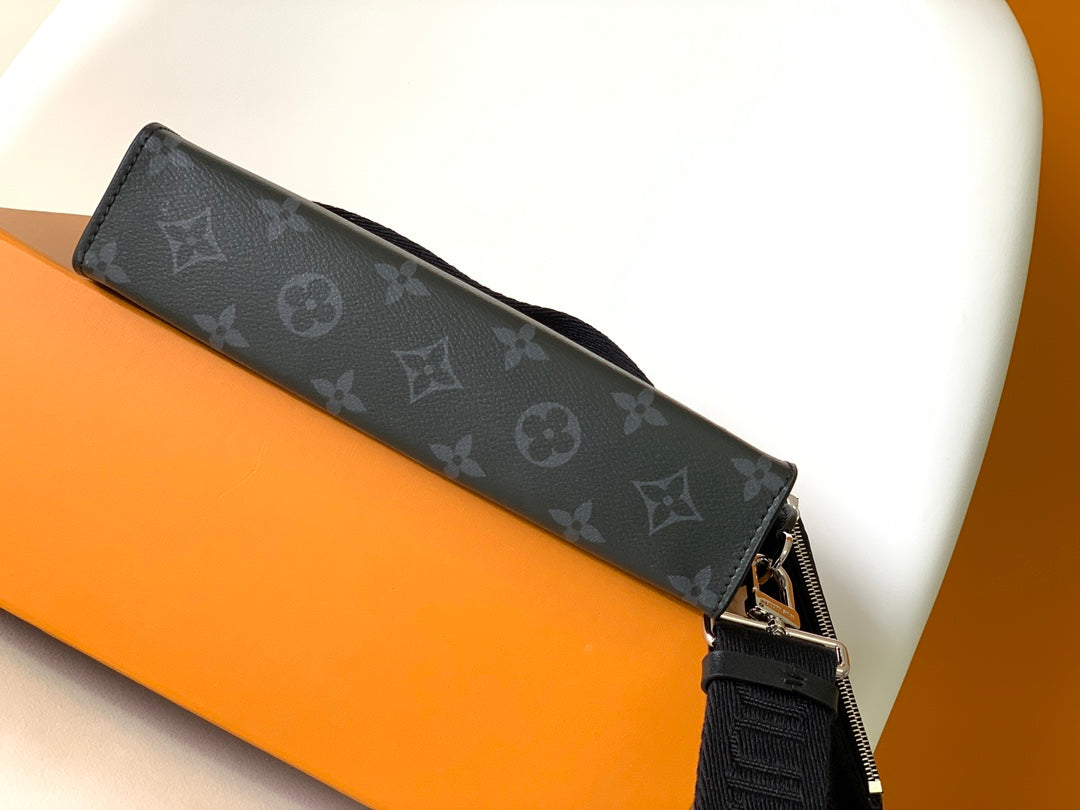 Louis Vuitton Monogram Eclipse Trunk Messenger Bag - Black/Grey Canvas