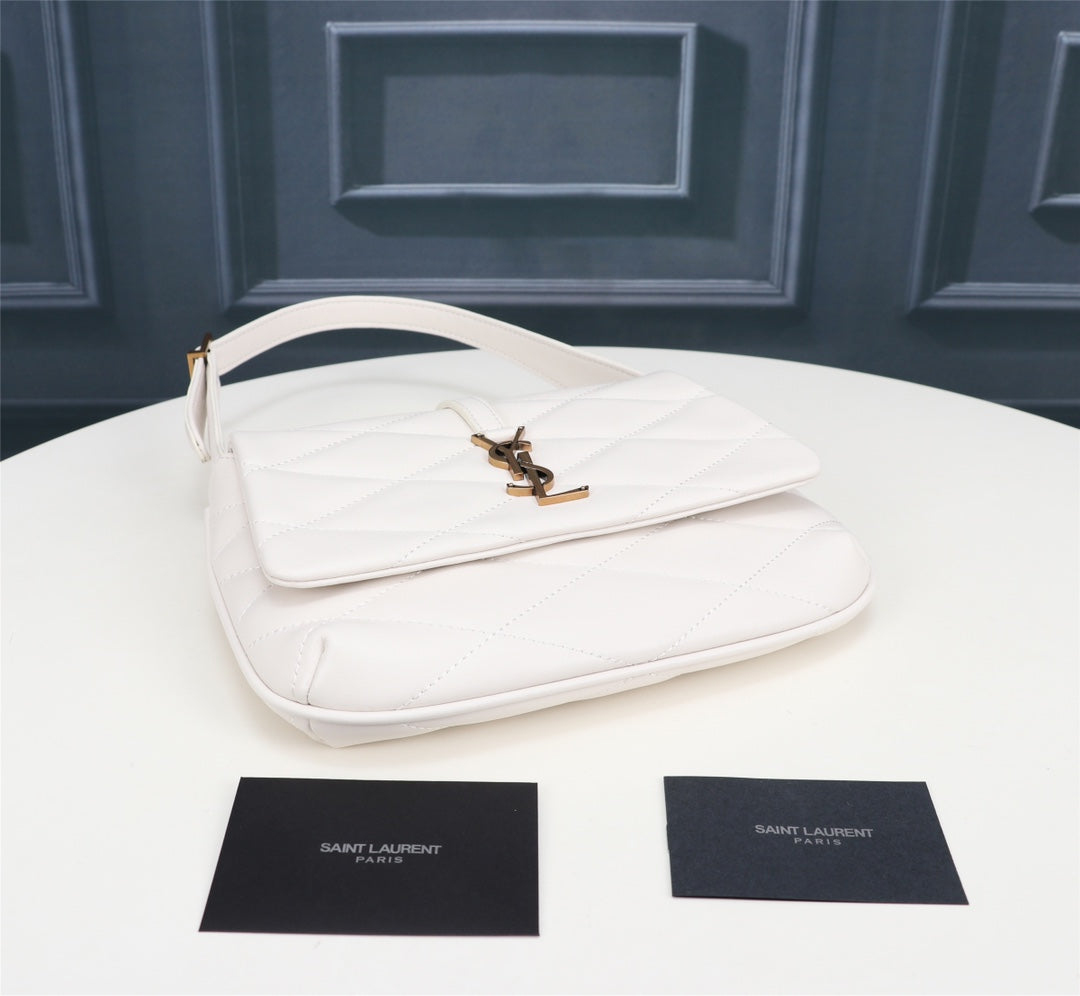 Saint Laurent Women's Gaby Medium Quilted Lambskin Shoulder Bag - White