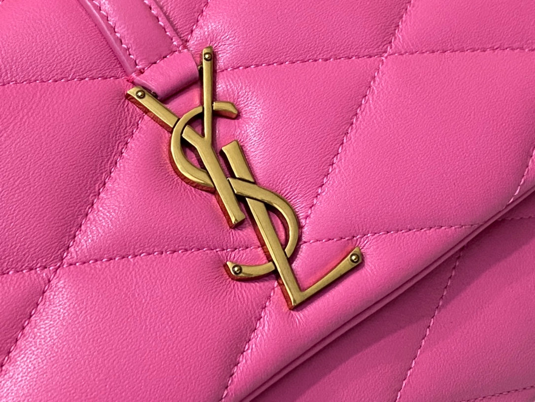Saint Laurent Le 5 à 7 Soft Hobo Bag in Quilted Pink Leather