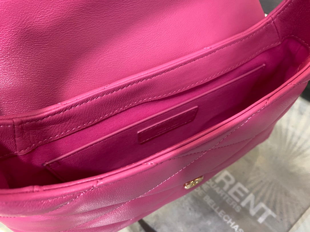 Saint Laurent Le 5 à 7 Soft Hobo Bag in Quilted Pink Leather