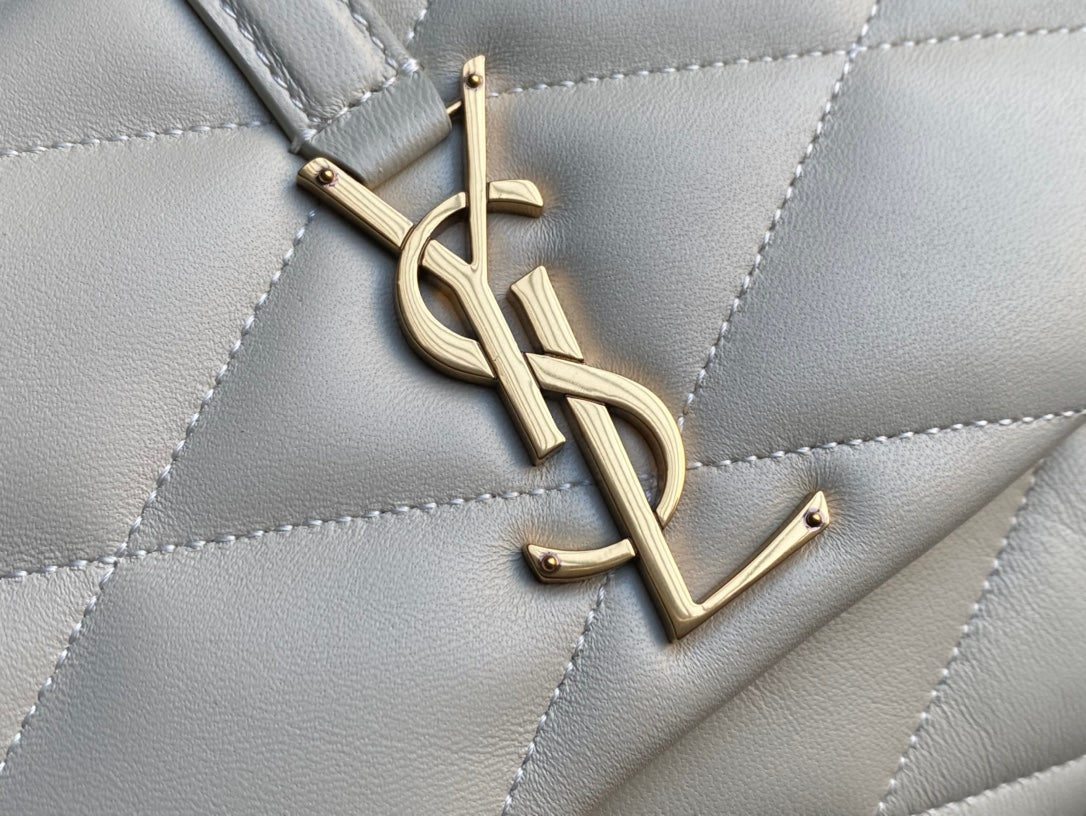 Saint Laurent Le 5 à 7 Soft Hobo Bag in Quilted Leather - White