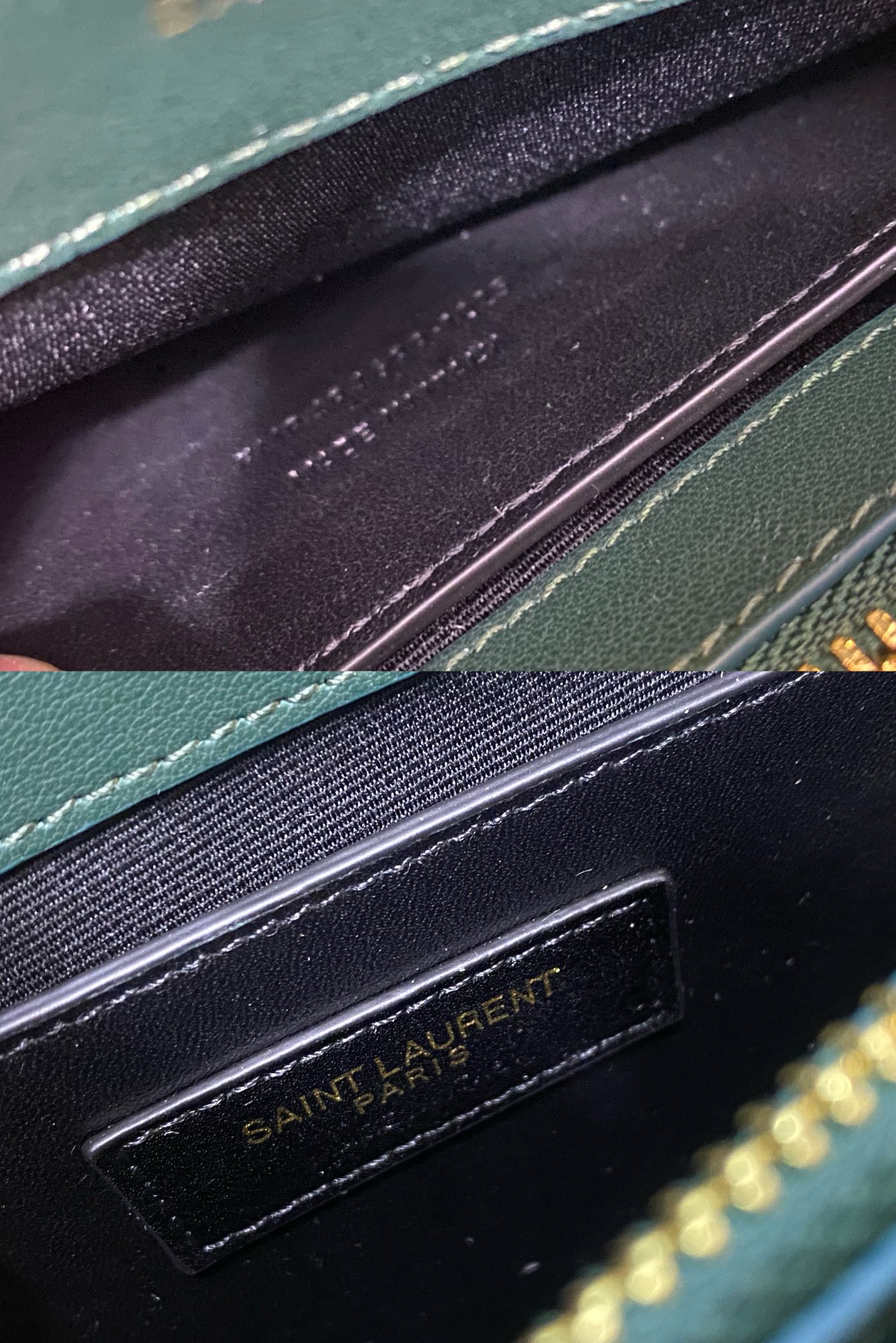 Saint Laurent Small Loulou Shoulder Bag in Quilted Green Suede