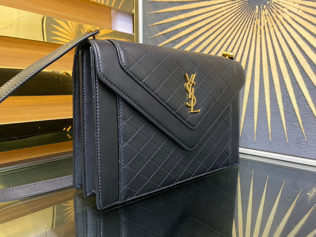 Saint Laurent Gaby Small Satchel in Quilted Lambskin - Black