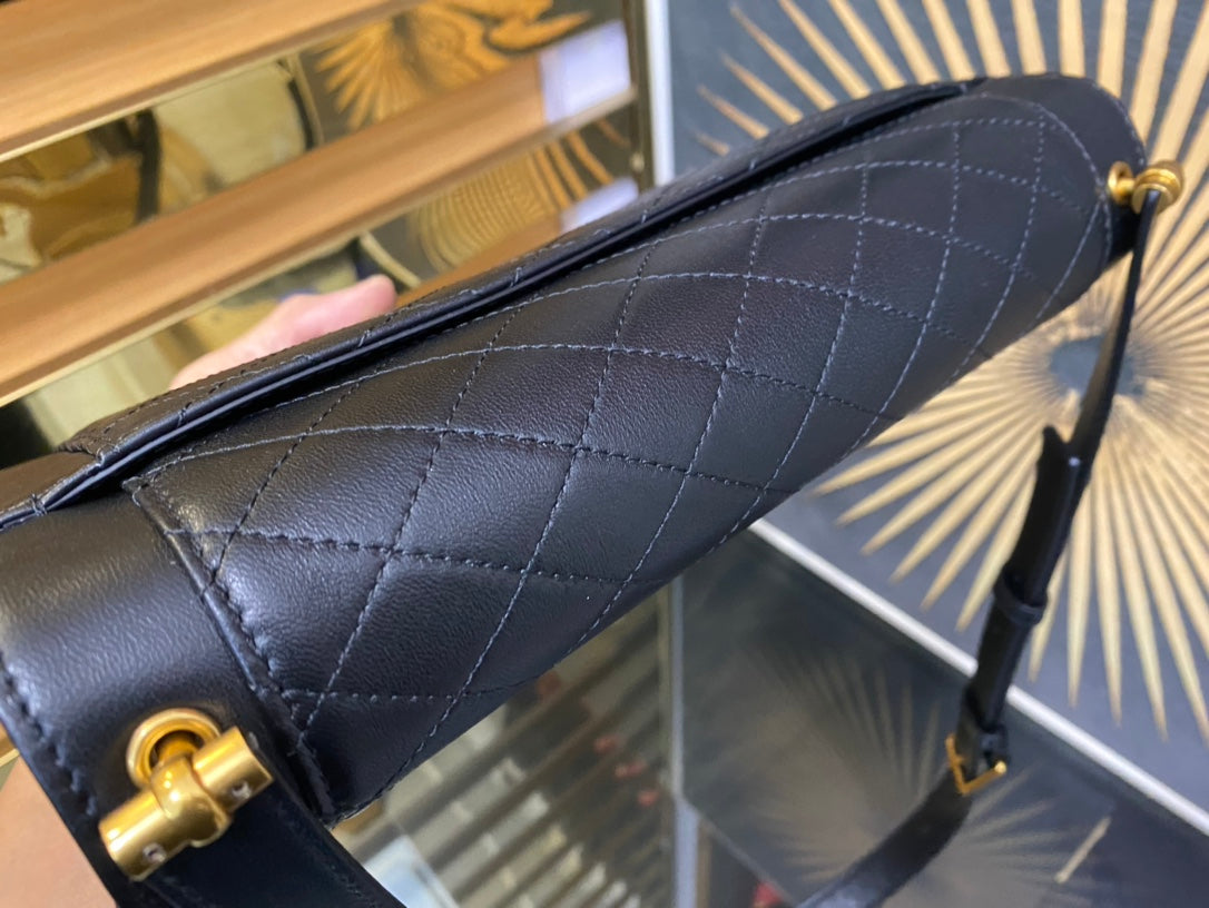 Saint Laurent Gaby Small Satchel in Quilted Lambskin - Black