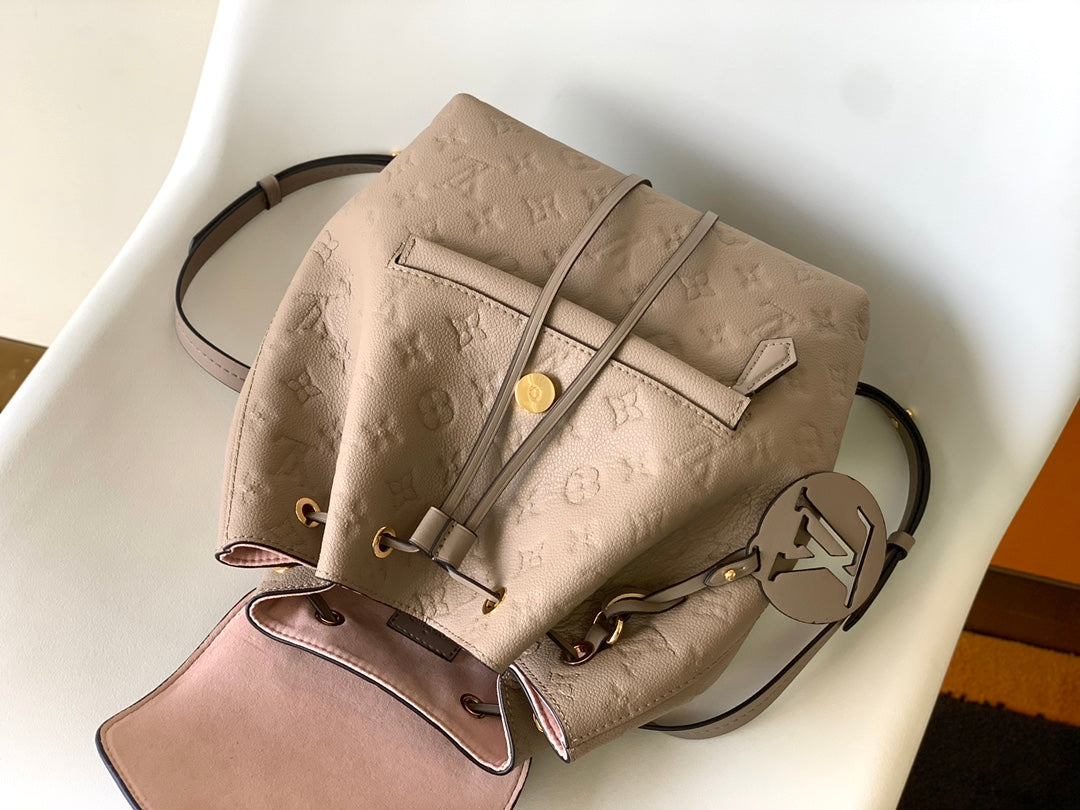 Louis Vuitton Montsouris PM Monogram Empreinte Leather Backpack - Turtledove