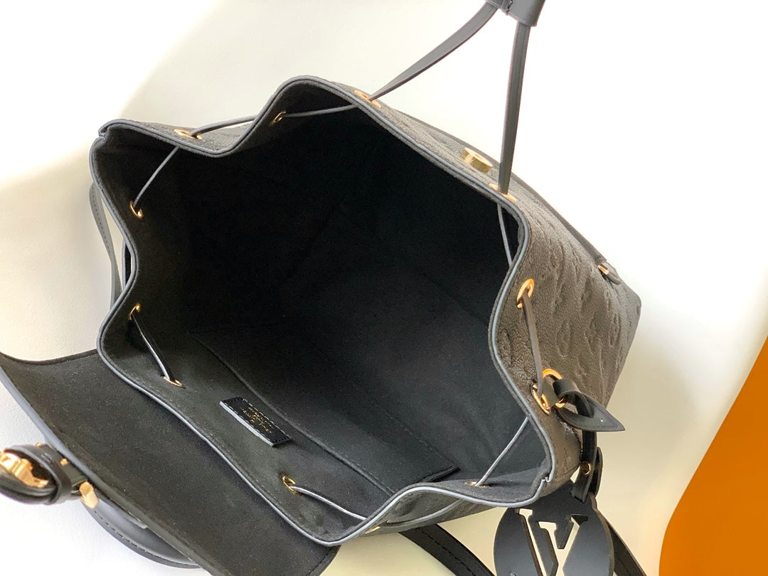 Louis Vuitton Montsouris Backpack - Black Monogram Empreinte Leather