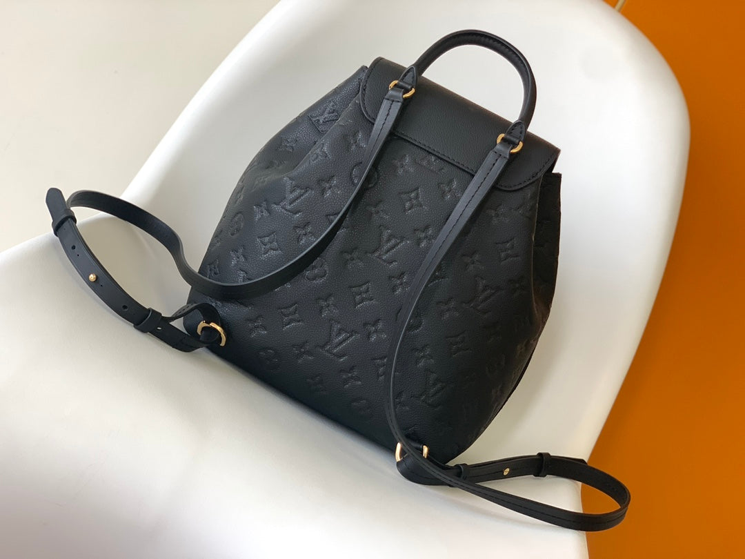 Louis Vuitton Montsouris Backpack - Black Monogram Empreinte Leather