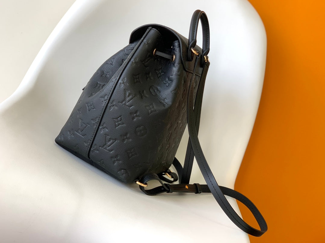 Louis Vuitton Montsouris Backpack - Black Monogram Empreinte Leather