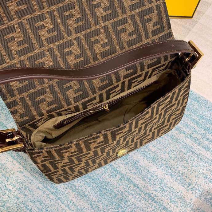 Fendi Zucca Monogram Tobacco Canvas Shoulder Bag