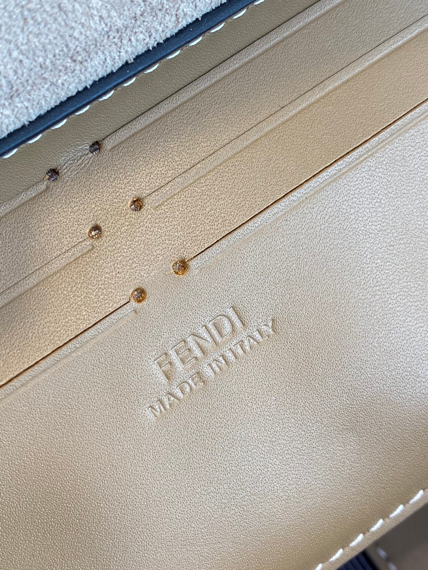 Fendi Monogram FF Envelope Shoulder Bag with Logo Strap - Brown/Tan