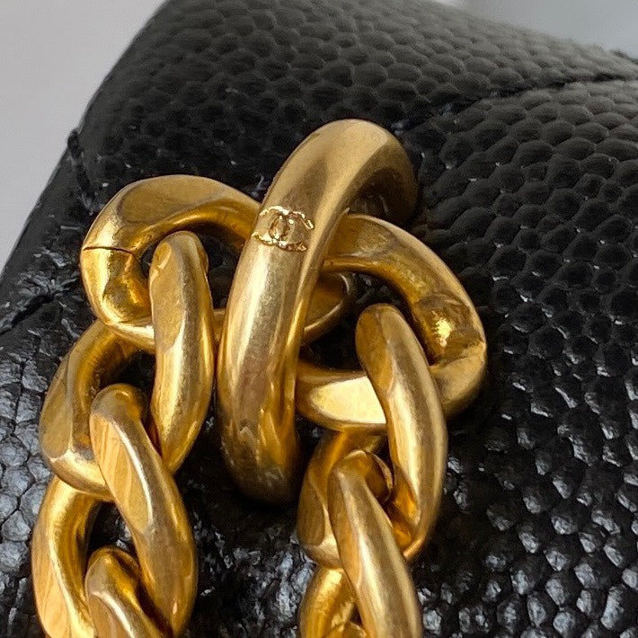 Chanel Black Quilted Lambskin Heart Ball Flap Bag Gold Hardware