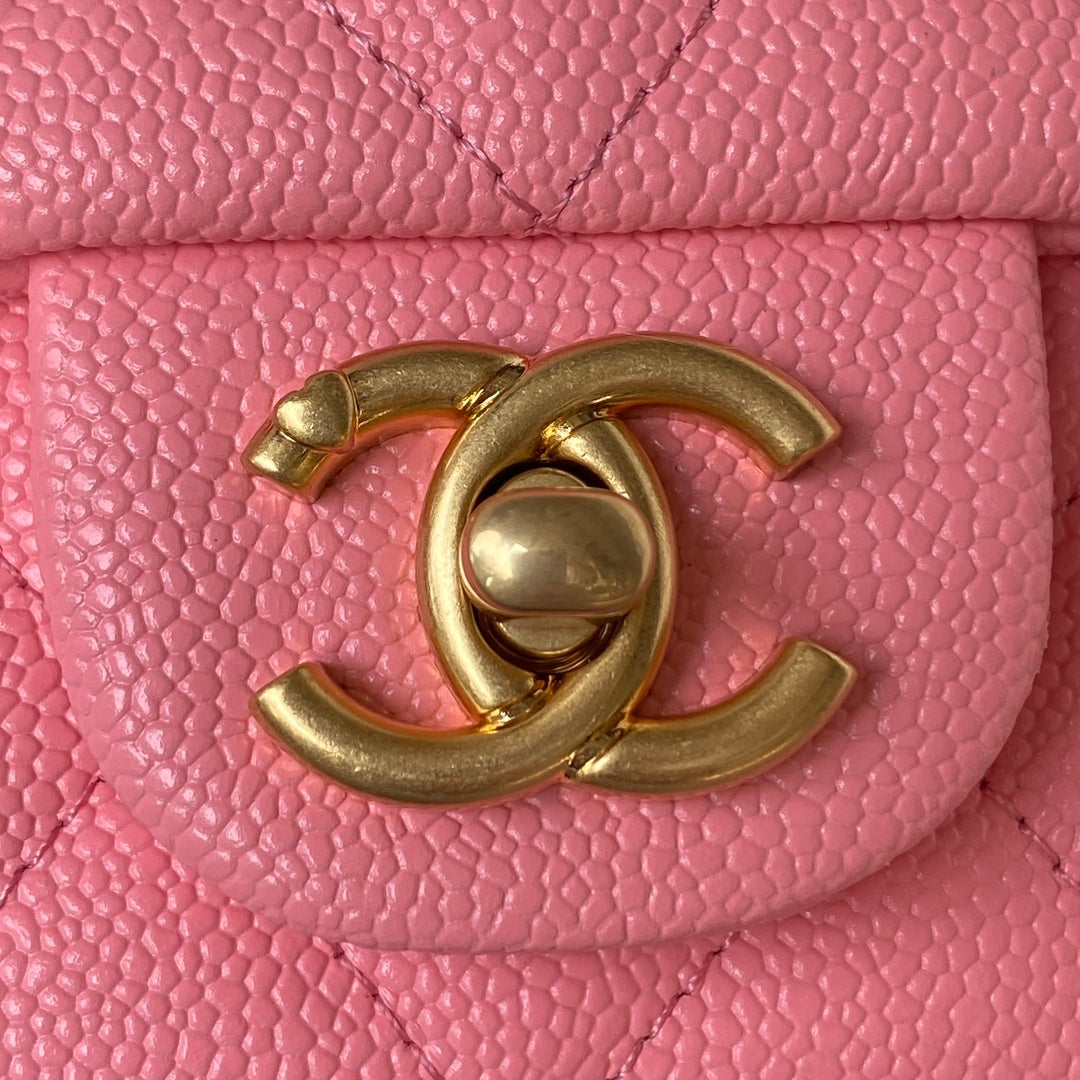Chanel Mini Rectangular Flap Bag - Pink Quilted Lambskin with Gold-Tone Hardware