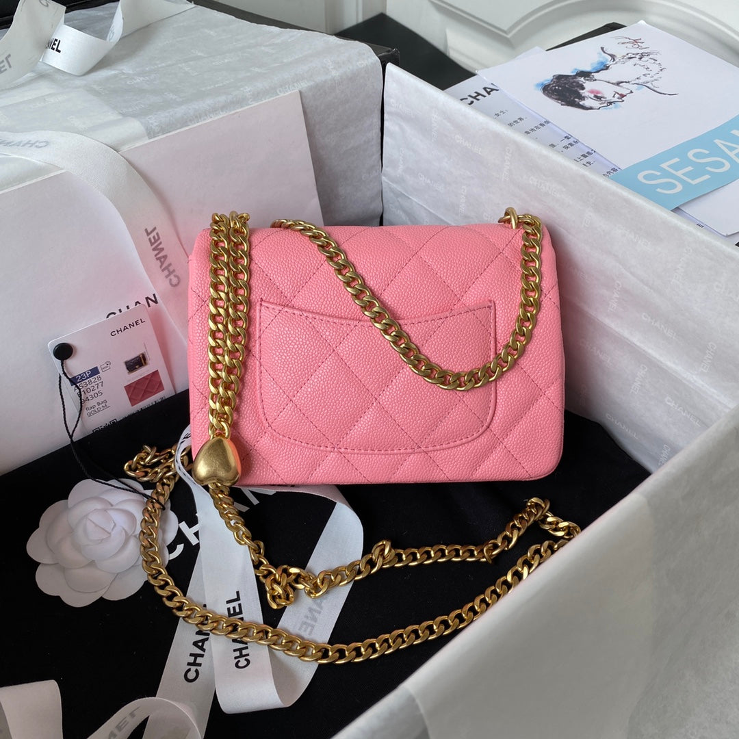 Chanel Mini Rectangular Flap Bag - Pink Quilted Lambskin with Gold-Tone Hardware