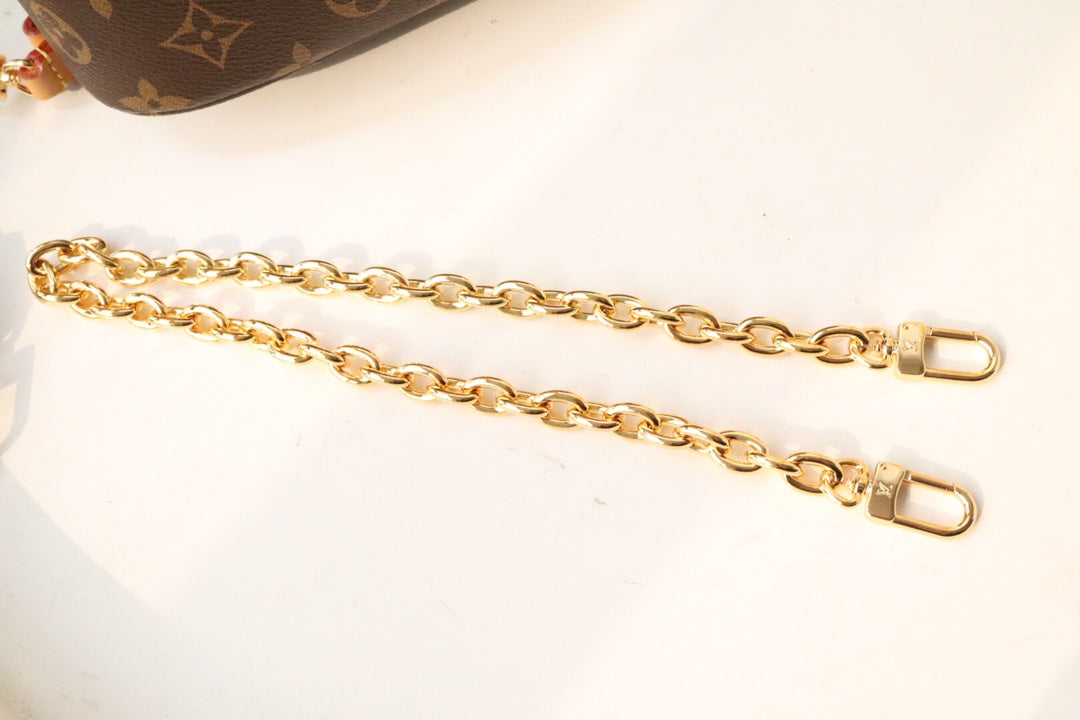 Louis Vuitton Diane Monogram Canvas Crossbody Bag with Gold-Tone Chain