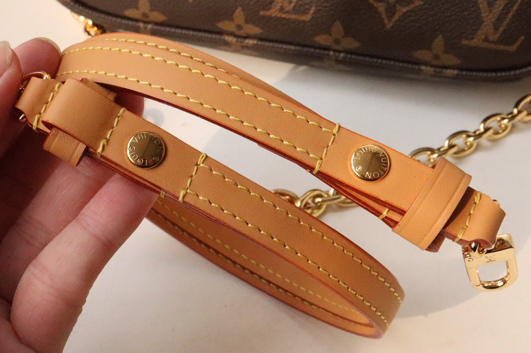 Louis Vuitton Diane Monogram Canvas Crossbody Bag with Gold-Tone Chain