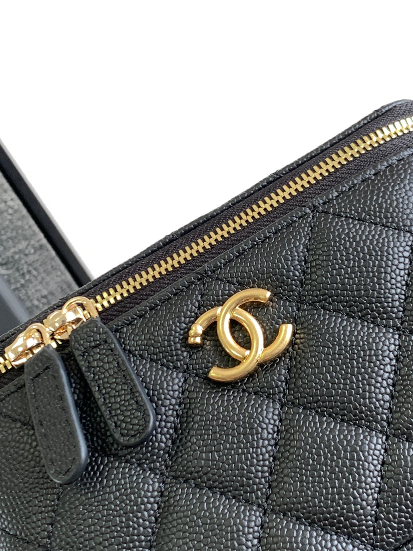 Chanel Small Vanity Case - Black Quilted Lambskin with Gold-Tone Hardware