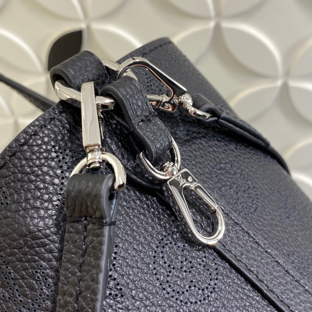 Louis Vuitton Petit Palais Black Monogram Empreinte Leather Tote Bag with Pouch